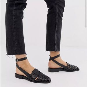 ASOS Woven Leather Flat Sandal